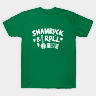 Shamrock & Roll Banjo and Accordion Funny T-Shirt